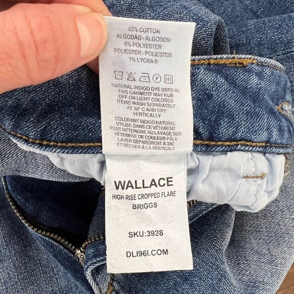 DL1961 Wallace High-Rise Cropped Flare Denim Jeans Color Briggs Sz 27 - Picture 13 of 15
